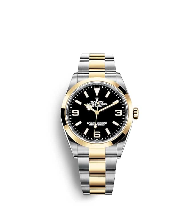 นาฬิกา Rolex Explorer - 36 มม., ทองคำ หน้าปัดสีดำ ขอบหน้าปัดแบบเรียบ | 124273