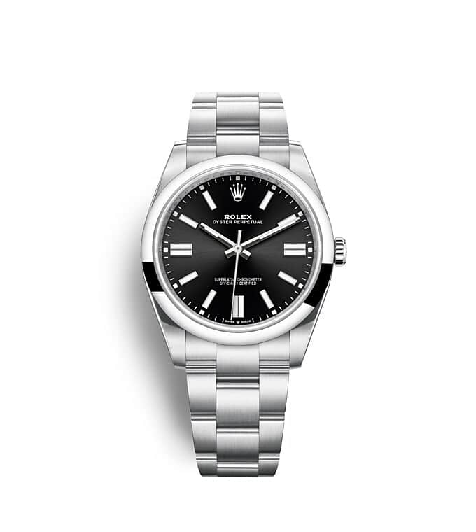 Rolex Oyster Perpetual | 124300 | Oyster Perpetual 41 | Dark dial | Bright black dial | Oystersteel | The Oyster bracelet | m124300-0002 | Men Watch | Rolex Official Retailer - Time Midas
