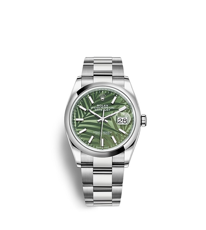 Rolex Datejust | 126200 | Datejust 36 | หน้าปัดสี | หน้าปัดสีเขียวมะกอก | Oystersteel | สายนาฬิกา Oyster | m126200-0020 | ชาย Watch | Rolex Official Retailer - Time Midas