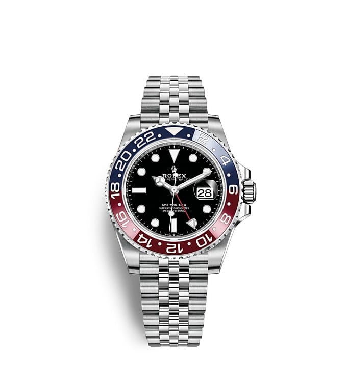 Rolex GMT-Master II | 126710BLRO | GMT-Master II | หน้าปัดสีเข้ม | ขอบหน้าปัดแสดงเวลา 24 ชั่วโมงแบบหมุนได้ | หน้าปัดสีดำ | Oystersteel | m126710blro-0001 | ชาย Watch | Rolex Official Retailer - Time Midas