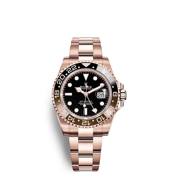 นาฬิกา Rolex GMT-Master II - 40 มม., เอเวอร์โรสโกลด์ หน้าปัดสีดำ | 126715CHNR