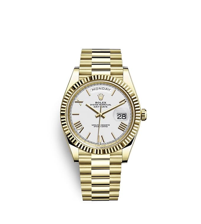 นาฬิกา Rolex Day Date - 40 มม., ทองคำ หน้าปัดสีขาว เลนส์ Cyclops | 228238