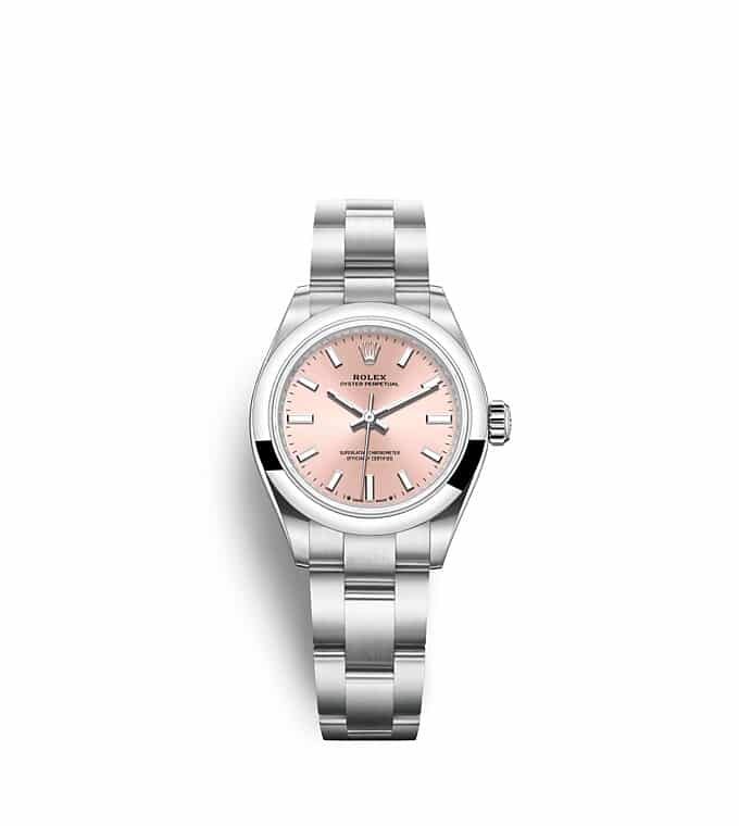 Rolex Oyster Perpetual | 276200 | Oyster Perpetual 28 | Coloured dial | Pink Dial | Oystersteel | The Oyster bracelet | m276200-0004 | Women Watch | Rolex Official Retailer - Time Midas