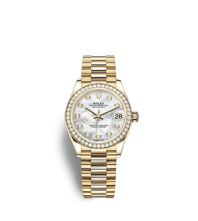 Rolex Datejust | 278288RBR | Datejust 31 | หน้าปัดประดับอัญมณี | หน้าปัดไข่มุก | ขอบหน้าปัดประดับเพชร | ทองคำ 18 กะรัต | m278288rbr-0006 | หญิง Watch | Rolex Official Retailer - Time Midas