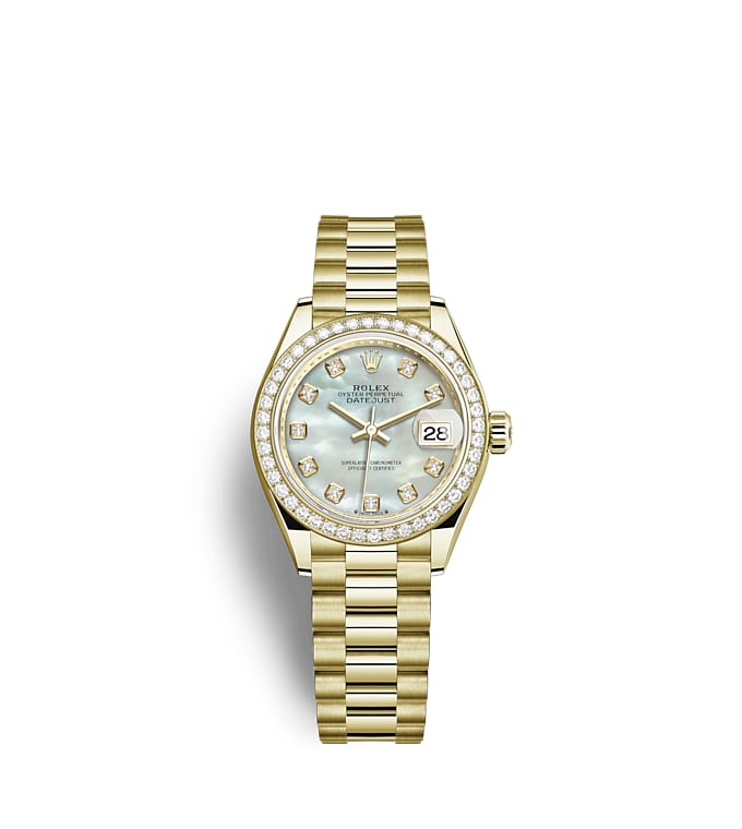 Rolex Lady-Datejust | 279138RBR | Lady-Datejust | หน้าปัดประดับอัญมณี | หน้าปัดไข่มุก | ขอบหน้าปัดประดับเพชร | ทองคำ 18 กะรัต | m279138rbr-0015 | หญิง Watch | Rolex Official Retailer - Time Midas