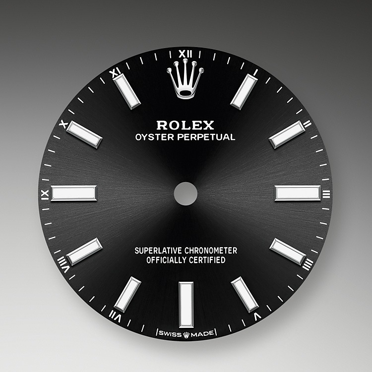 Rolex Oyster Perpetual | 124200 | Oyster Perpetual 34 | Dark dial | Bright black dial | Oystersteel | The Oyster bracelet | m124200-0002 | Women Watch | Rolex Official Retailer - Time Midas