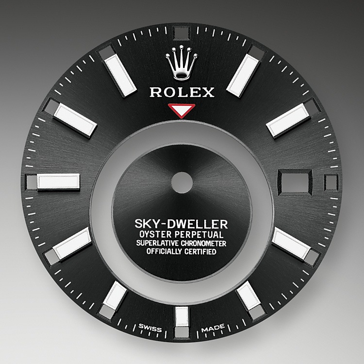 Rolex Sky-Dweller | 326934 | Sky-Dweller | หน้าปัดสีเข้ม | หน้าปัดสีดำสว่าง | ขอบหน้าปัดแบบเซาะร่อง | White Rolesor | m326934-0005 | ชาย Watch | Rolex Official Retailer - Time Midas