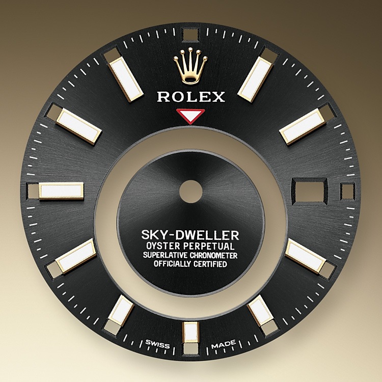 Rolex Sky-Dweller | 326238 | Sky-Dweller | Dark dial | Bright black dial | The Fluted Bezel | 18 ct yellow gold | m326238-0009 | Men Watch | Rolex Official Retailer - Time Midas