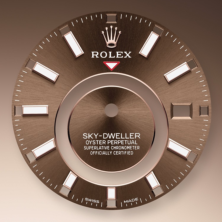 Rolex Sky-Dweller | 326935 | Sky-Dweller | Coloured dial | Chocolate Dial | The Fluted Bezel | 18 ct Everose gold | m326935-0006 | Men Watch | Rolex Official Retailer - Time Midas