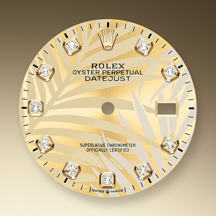 Rolex Datejust | 126233 | Datejust 36 | Coloured dial | Golden dial | The Fluted Bezel | Yellow Rolesor | m126233-0043 | Men Watch | Rolex Official Retailer - Time Midas