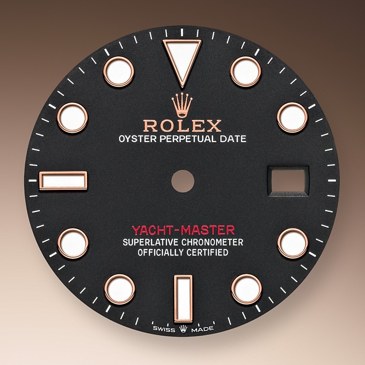 Rolex Yacht-Master | 126655 | Yacht-Master 40 | หน้าปัดสีเข้ม | ขอบหน้าปัดแบบหมุนได้สองทิศทาง | หน้าปัดสีดำเข้ม | เอเวอร์โรสโกลด์ 18 กะรัต | m126655-0002 | ชาย Watch | Rolex Official Retailer - Time Midas