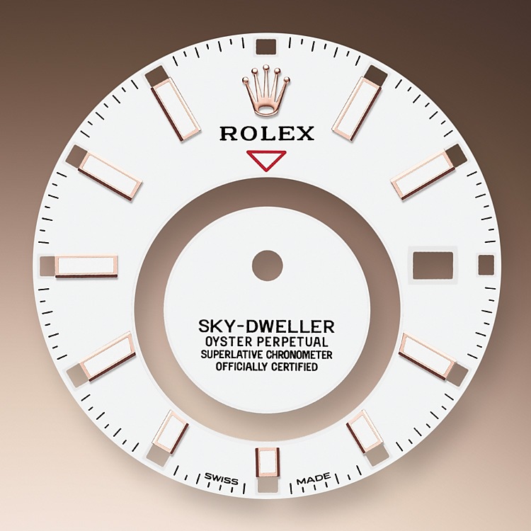 Rolex Sky-Dweller | 326235 | Sky-Dweller | หน้าปัดสีอ่อน | หน้าปัดสีขาวเข้ม | ขอบหน้าปัดแบบเซาะร่อง | เอเวอร์โรสโกลด์ 18 กะรัต | m326235-0004 | ชาย Watch | Rolex Official Retailer - Time Midas