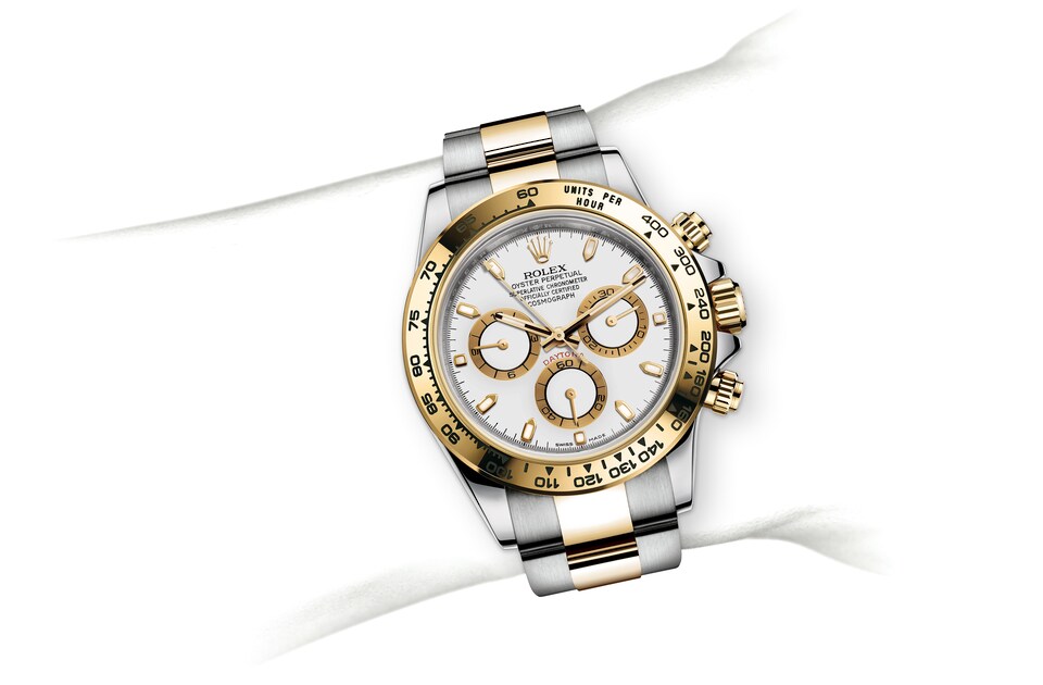 Rolex Cosmograph Daytona | 116503 | Cosmograph Daytona | Light dial | The tachymetric scale | White dial | Yellow Rolesor | m116503-0001 | Men Watch | Rolex Official Retailer - Time Midas