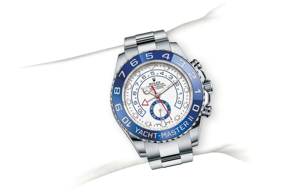 Rolex Yacht-Master | 116680 | Yacht-Master II | หน้าปัดสีอ่อน | ขอบนาฬิกา Ring Command | หน้าปัดสีขาว | Oystersteel | m116680-0002 | ชาย Watch | Rolex Official Retailer - Time Midas