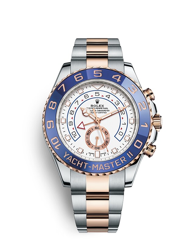 Rolex Yacht-Master | 116681 | Yacht-Master II | หน้าปัดสีอ่อน | ขอบนาฬิกา Ring Command | หน้าปัดสีขาว | Everose Rolesor | m116681-0002 | ชาย Watch | Rolex Official Retailer - Time Midas