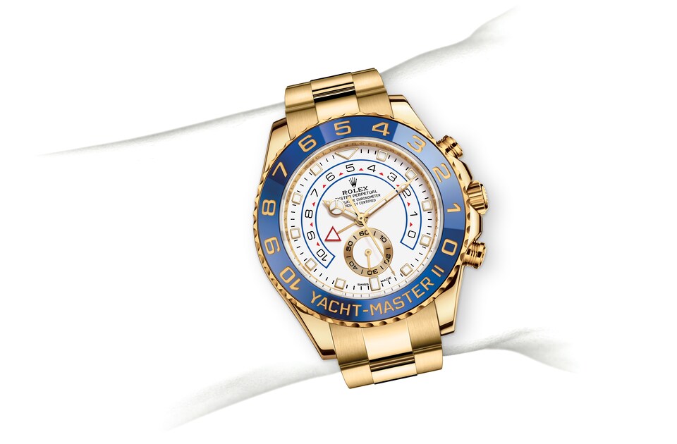 Rolex Yacht-Master | 116688 | Yacht-Master II | Light dial | Ring Command Bezel | White dial | 18 ct yellow gold | m116688-0002 | Men Watch | Rolex Official Retailer - Time Midas