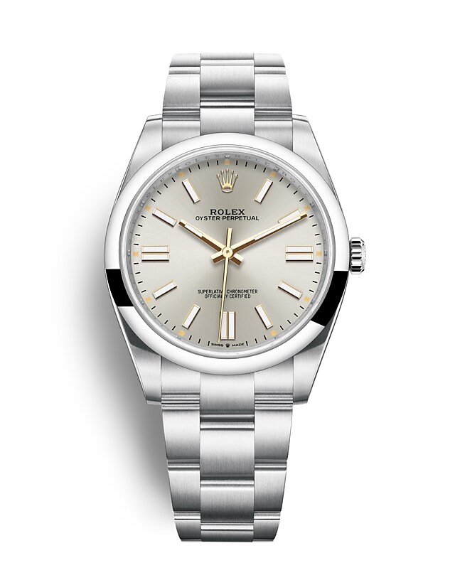 Rolex Oyster Perpetual | 124300 | Oyster Perpetual 41 | Light dial | Silver dial | Oystersteel | The Oyster bracelet | m124300-0001 | Men Watch | Rolex Official Retailer - Time Midas
