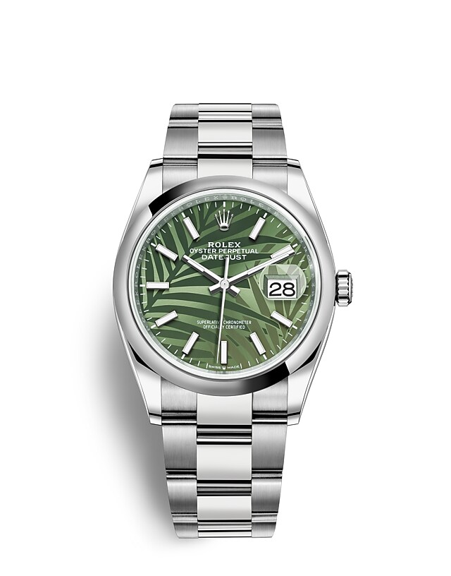 Rolex Datejust | 126200 | Datejust 36 | Coloured dial | Olive-Green Dial | Oystersteel | The Oyster bracelet | m126200-0020 | Men Watch | Rolex Official Retailer - Time Midas