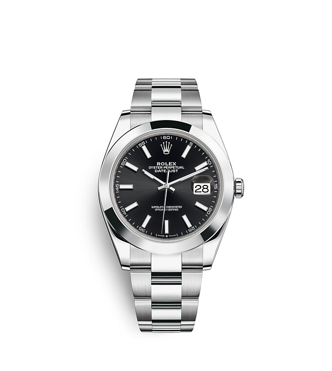 Rolex Datejust | 126300 | Datejust 41 | หน้าปัดสีเข้ม | หน้าปัดสีดำสว่าง | Oystersteel | สายนาฬิกา Oyster | m126300-0011 | ชาย Watch | Rolex Official Retailer - Time Midas