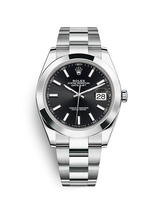 Rolex Datejust | 126300 | Datejust 41 | Dark dial | Bright black dial | Oystersteel | The Oyster bracelet | m126300-0011 | Men Watch | Rolex Official Retailer - Time Midas