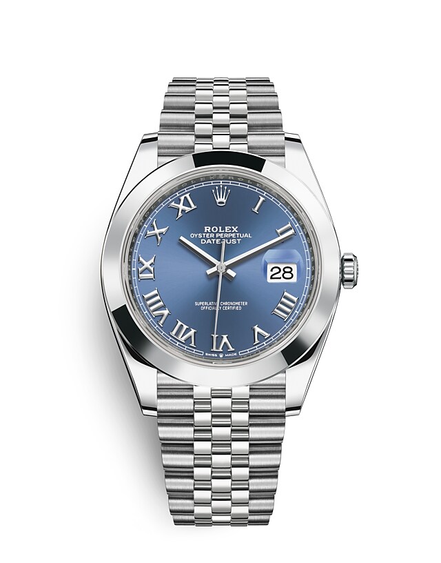 Rolex Datejust | 126300 | Datejust 41 | Coloured dial | Azzurro-blue dial | Oystersteel | The Jubilee bracelet | m126300-0018 | Men Watch | Rolex Official Retailer - Time Midas