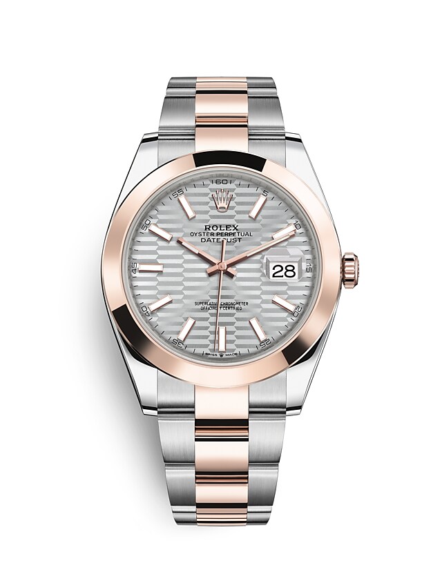 Rolex Datejust | 126301 | Datejust 41 | หน้าปัดสีอ่อน | หน้าปัดสีเงิน | Everose Rolesor | สายนาฬิกา Oyster | m126301-0017 | ชาย Watch | Rolex Official Retailer - Time Midas
