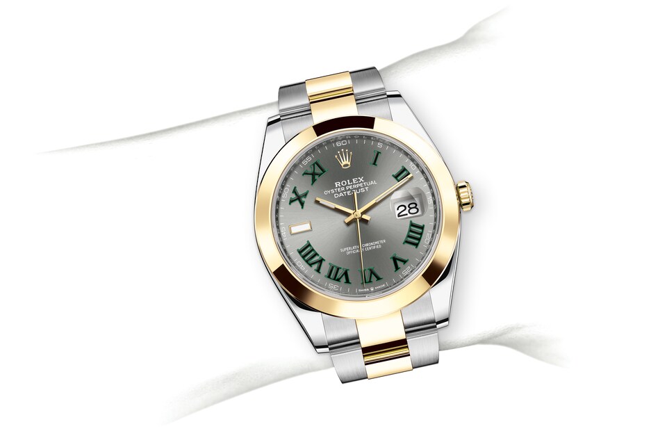 Rolex Datejust | 126303 | Datejust 41 | หน้าปัดสีเข้ม | หน้าปัดสีเทาอมน้ำเงิน | Yellow Rolesor | สายนาฬิกา Oyster | m126303-0019 | ชาย Watch | Rolex Official Retailer - Time Midas