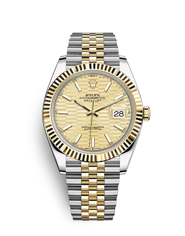 Rolex Datejust | 126333 | Datejust 41 | หน้าปัดสี | หน้าปัดสีทอง | ขอบหน้าปัดแบบเซาะร่อง | Yellow Rolesor | m126333-0022 | ชาย Watch | Rolex Official Retailer - Time Midas