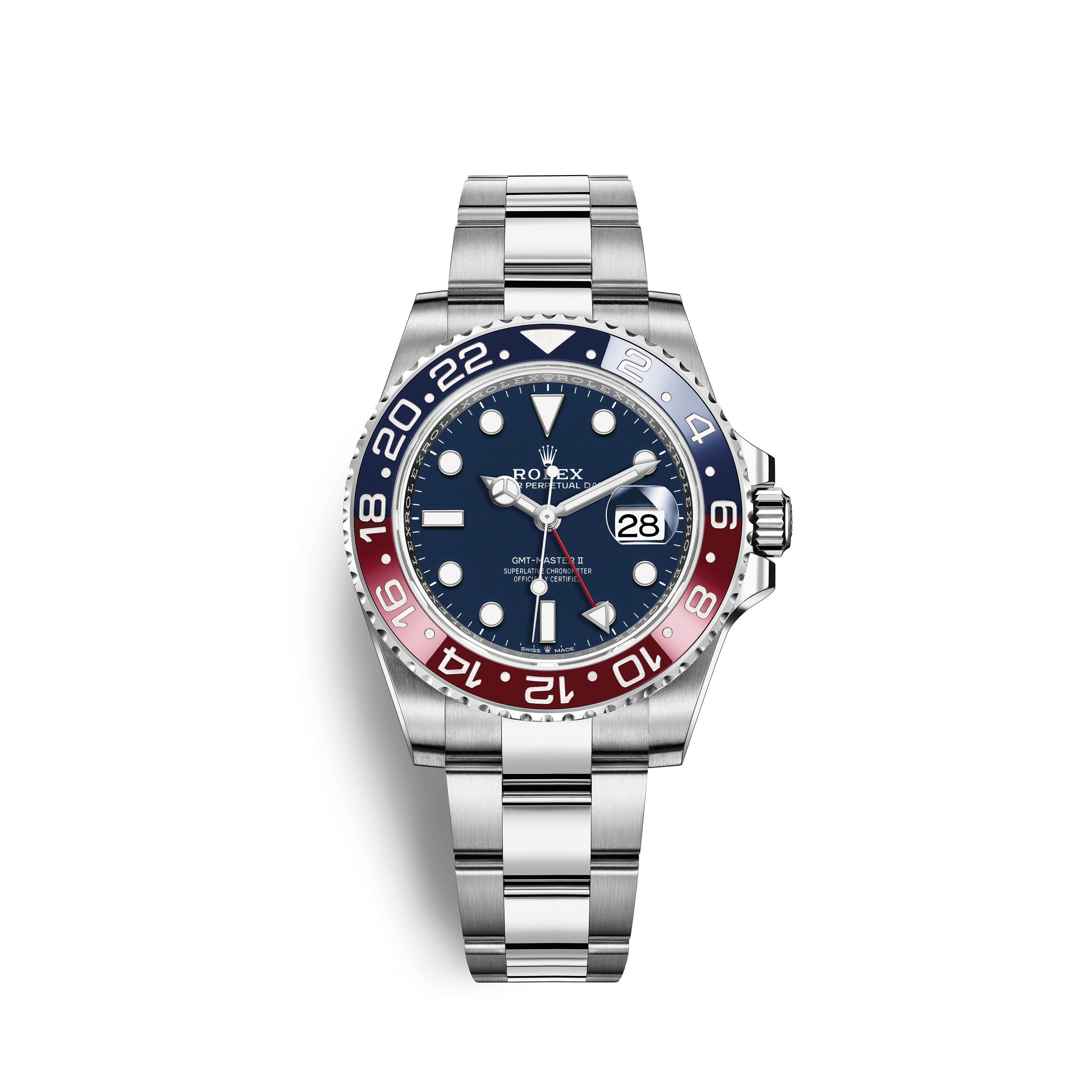 Rolex GMT-Master II | 126719BLRO | GMT-Master II | หน้าปัดสี | ขอบหน้าปัดแสดงเวลา 24 ชั่วโมงแบบหมุนได้ | หน้าปัดสีน้ำเงินเข้ม | ทองคำขาว 18 กะรัต | m126719blro-0003 | ชาย Watch | Rolex Official Retailer - Time Midas