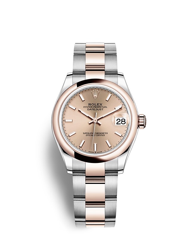 Rolex Datejust | 278241 | Datejust 31 | Coloured dial | Rosé-colour dial | Everose Rolesor | The Oyster bracelet | m278241-0009 | Women Watch | Rolex Official Retailer - Time Midas