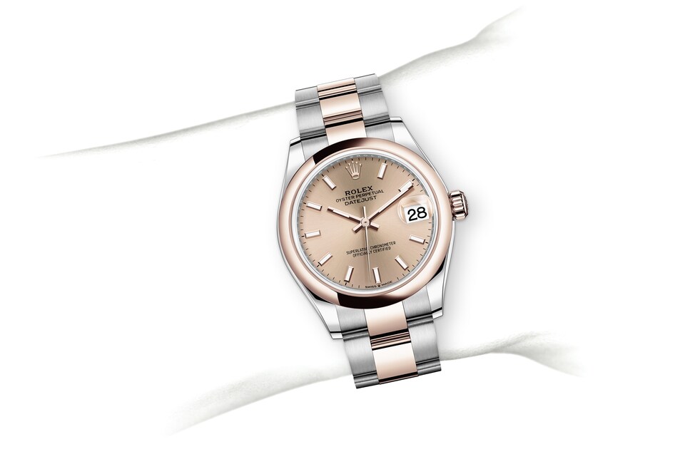 Rolex Datejust | 278241 | Datejust 31 | หน้าปัดสี | หน้าปัดสีชมพูกุหลาบ | Everose Rolesor | สายนาฬิกา Oyster | m278241-0009 | หญิง Watch | Rolex Official Retailer - Time Midas