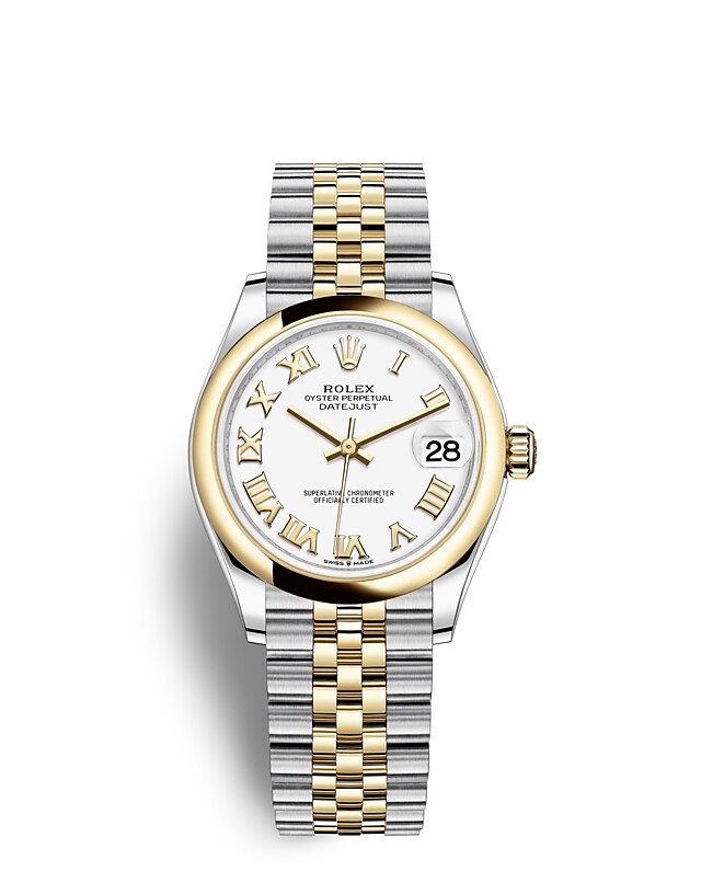 Rolex Datejust | 278243 | Datejust 31 | หน้าปัดสีอ่อน | หน้าปัดสีขาว | Yellow Rolesor | สายนาฬิกา Jubilee | m278243-0002 | หญิง Watch | Rolex Official Retailer - Time Midas