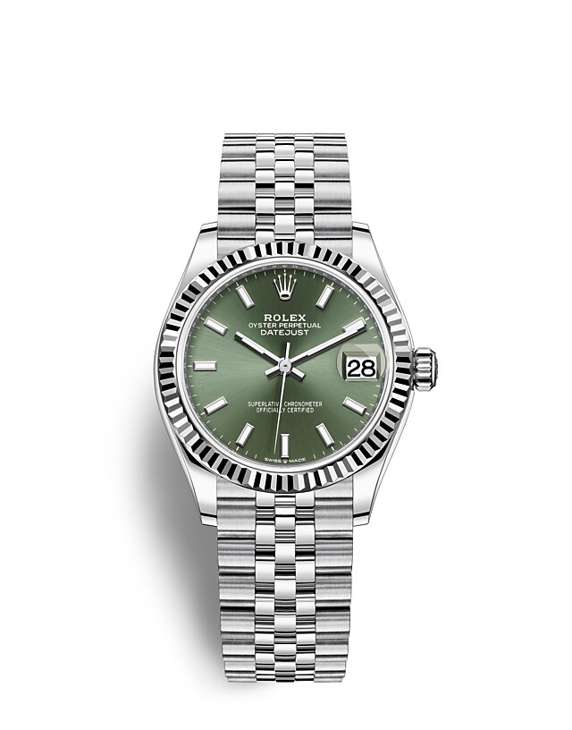 Rolex Datejust | 278274 | Datejust 31 | Coloured dial | Mint green dial | The Fluted Bezel | White Rolesor | m278274-0018 | Women Watch | Rolex Official Retailer - Time Midas