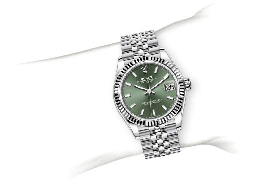 Rolex Datejust | 278274 | Datejust 31 | Coloured dial | Mint green dial | The Fluted Bezel | White Rolesor | m278274-0018 | Women Watch | Rolex Official Retailer - Time Midas