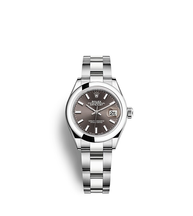 Rolex Lady-Datejust | 279160 | Lady-Datejust | Dark dial | Dark Grey Dial | Oystersteel | The Oyster bracelet | m279160-0010 | Women Watch | Rolex Official Retailer - Time Midas