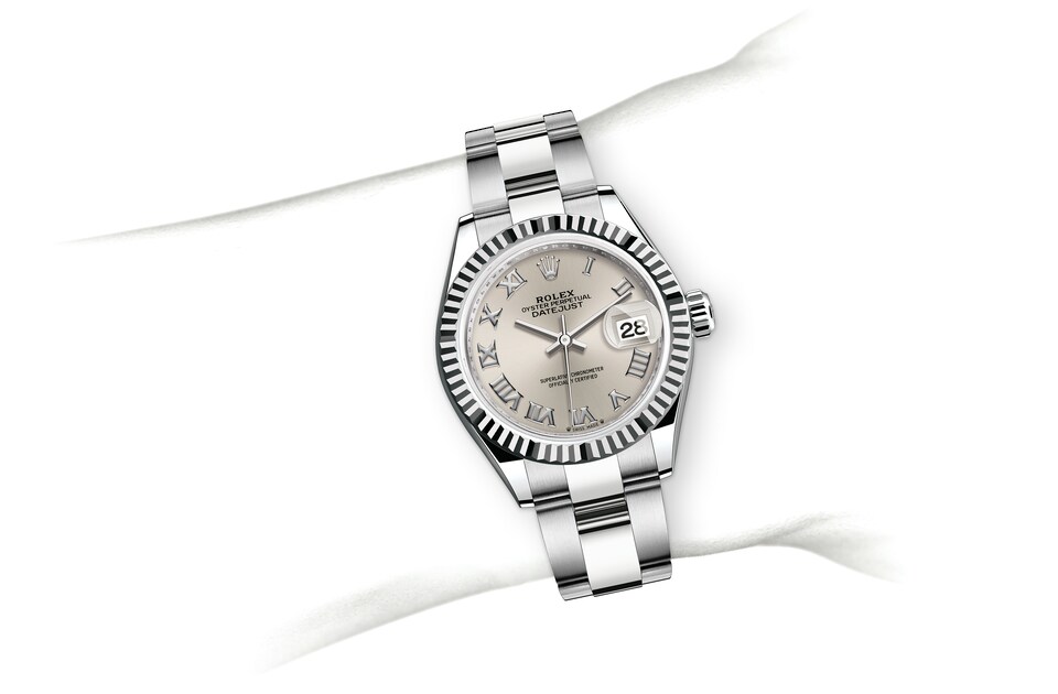 Rolex Lady-Datejust | 279174 | Lady-Datejust | Light dial | Silver dial | The Fluted Bezel | White Rolesor | m279174-0008 | Women Watch | Rolex Official Retailer - Time Midas