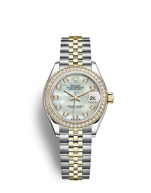 Rolex Lady-Datejust | 279383RBR | Lady-Datejust | Gem-set dial | Mother-of-Pearl Dial | Diamond-Set Bezel | Yellow Rolesor | m279383rbr-0019 | Women Watch | Rolex Official Retailer - Time Midas