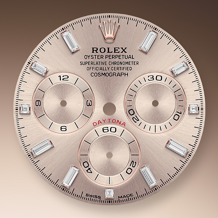 Rolex Cosmograph Daytona | 116505 | Cosmograph Daytona | Gem-set dial | Sundust Dial | The tachymetric scale | 18 ct Everose gold | m116505-0017 | Men Watch | Rolex Official Retailer - Time Midas