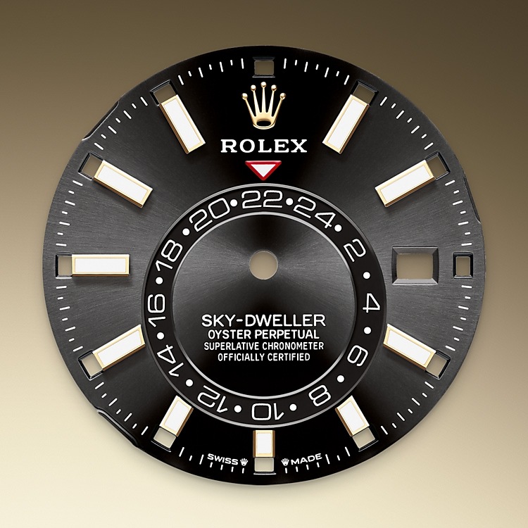 Rolex Sky-Dweller | 336933 | Sky-Dweller | Dark dial | Bright black dial | The Fluted Bezel | Yellow Rolesor | M336933-0004 | Men Watch | Rolex Official Retailer - Time Midas