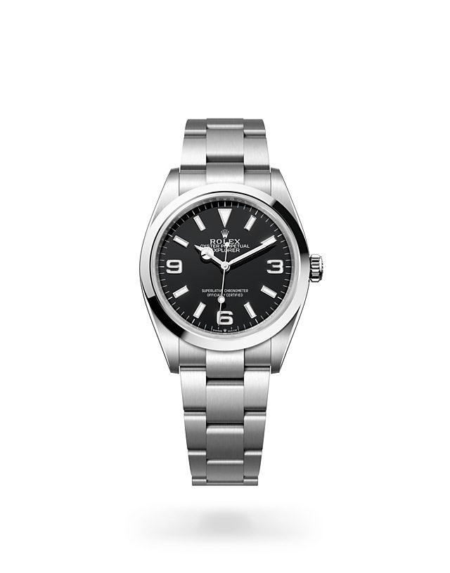 Rolex Explorer | 124270 | Explorer 36 | หน้าปัดสีเข้ม | หน้าปัดสีดำ | ขอบหน้าปัดแบบเรียบ | Oystersteel | M124270-0001 | ชาย Watch | Rolex Official Retailer - Time Midas