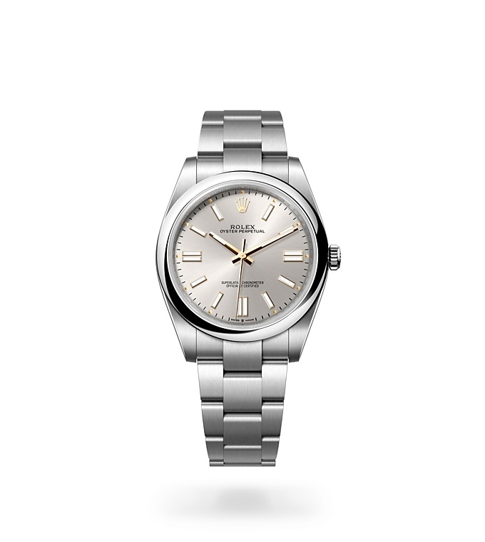 Rolex Oyster Perpetual | 124300 | Oyster Perpetual 41 | Light dial | Silver dial | Oystersteel | The Oyster bracelet | M124300-0001 | Men Watch | Rolex Official Retailer - Time Midas