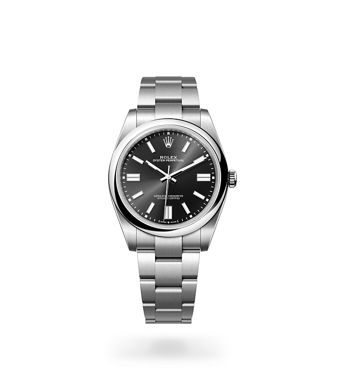 Rolex Oyster Perpetual | 124300 | Oyster Perpetual 41 | Dark dial | Bright black dial | Oystersteel | The Oyster bracelet | M124300-0002 | Men Watch | Rolex Official Retailer - Time Midas