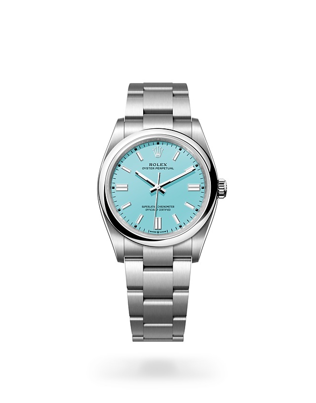 Rolex Oyster Perpetual | 126000 | Oyster Perpetual 36 | หน้าปัดสี | หน้าปัดสีฟ้าเทอร์ควอยซ์ | Oystersteel | สายนาฬิกา Oyster | M126000-0006 | ชาย Watch | Rolex Official Retailer - Time Midas