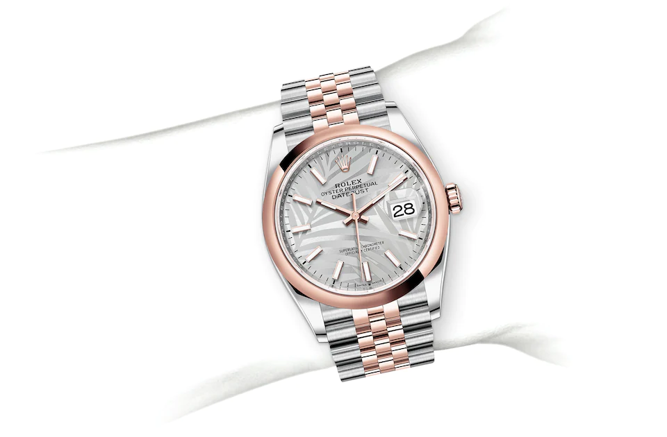 Rolex Datejust | 126201 | Datejust 36 | Light dial | Silver dial | Everose Rolesor | The Jubilee bracelet | M126201-0031 | Men Watch | Rolex Official Retailer - Time Midas