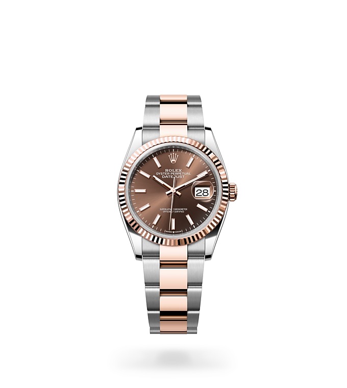 Rolex Datejust | 126231 | Datejust 36 | Coloured dial | Fluted bezel | Chocolate Dial | Everose Rolesor | M126231-0044 | Men Watch | Rolex Official Retailer - Time Midas