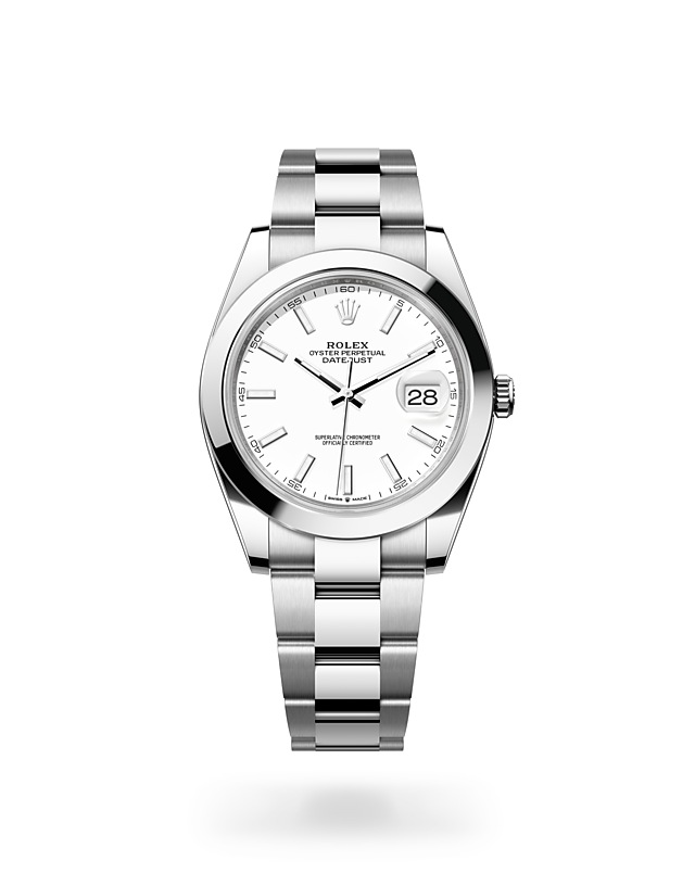Rolex Datejust | 126300 | Datejust 41 | Light dial | White dial | Oystersteel | The Oyster bracelet | M126300-0005 | Men Watch | Rolex Official Retailer - Time Midas