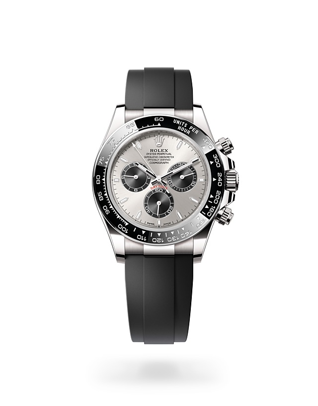 Rolex Cosmograph Daytona | 126519LN | Cosmograph Daytona | หน้าปัดสีเข้ม | สาย Oysterflex | ทองคำขาว 18 กะรัต | หน้าปัดสตีลและสีดำสว่าง | M126519LN-0006 | ชาย Watch | Rolex Official Retailer - Time Midas