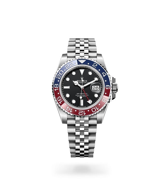 Rolex GMT-Master II | 126710BLRO | GMT-Master II | หน้าปัดสีเข้ม | ขอบหน้าปัดแสดงเวลา 24 ชั่วโมงแบบหมุนได้ | หน้าปัดสีดำ | Oystersteel | M126710BLRO-0001 | ชาย Watch | Rolex Official Retailer - Time Midas