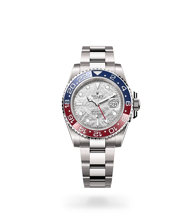 Rolex GMT-Master II | 126719BLRO | GMT-Master II | หน้าปัดสีอ่อน | หน้าปัดเมทิโอไรต์ | ขอบหน้าปัดแสดงเวลา 24 ชั่วโมงแบบหมุนได้ | ทองคำขาว 18 กะรัต | M126719BLRO-0002 | ชาย Watch | Rolex Official Retailer - Time Midas