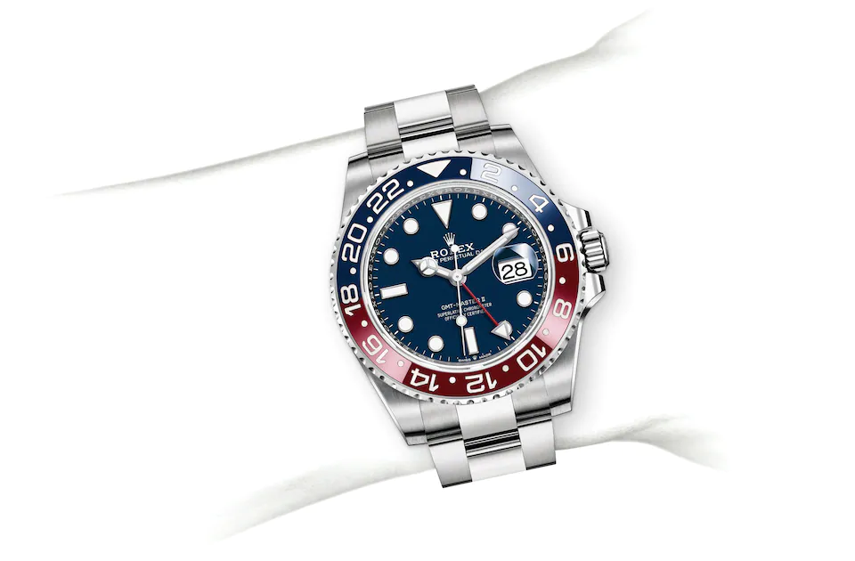 Rolex GMT-Master II | 126719BLRO | GMT-Master II | Coloured dial | 24-Hour Rotatable Bezel | Midnight blue dial | 18 ct white gold | M126719BLRO-0003 | Men Watch | Rolex Official Retailer - Time Midas